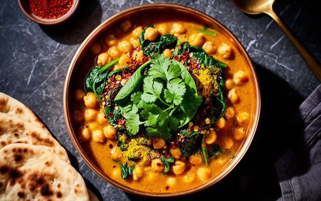 Quick Chickpea & Spinach Curry