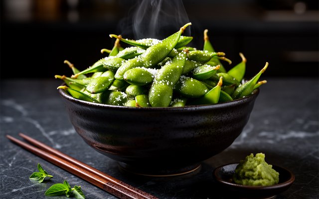 Steamed Edamame with Sea Salt