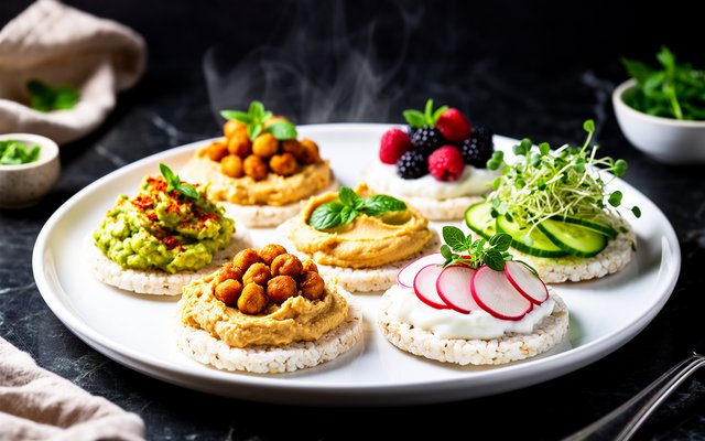 Rice Cakes with Assorted Toppings