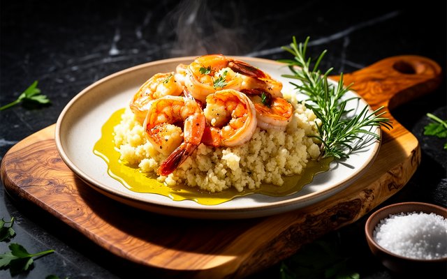 Garlic Shrimp with Cauliflower Rice