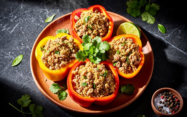 Stuffed Bell Peppers with Turkey & Quinoa