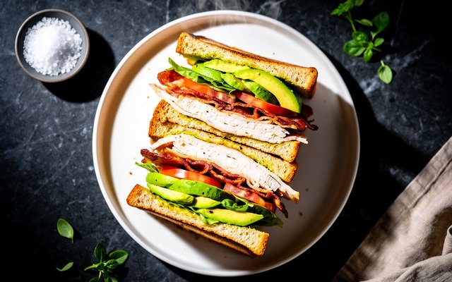 Turkey Avocado Club Sandwich